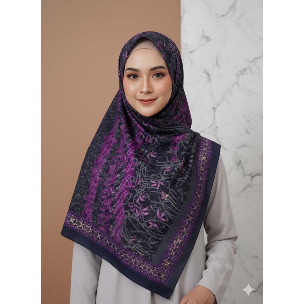Hijab Persegi Panjang Woolpeach Batik