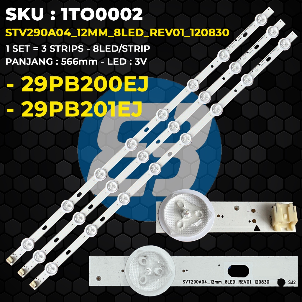 Backlight TV TOSHIBA 29 Inch 29PB201EJ 29PB200EJ STV290A04_12MM_8LED_REV01_120830