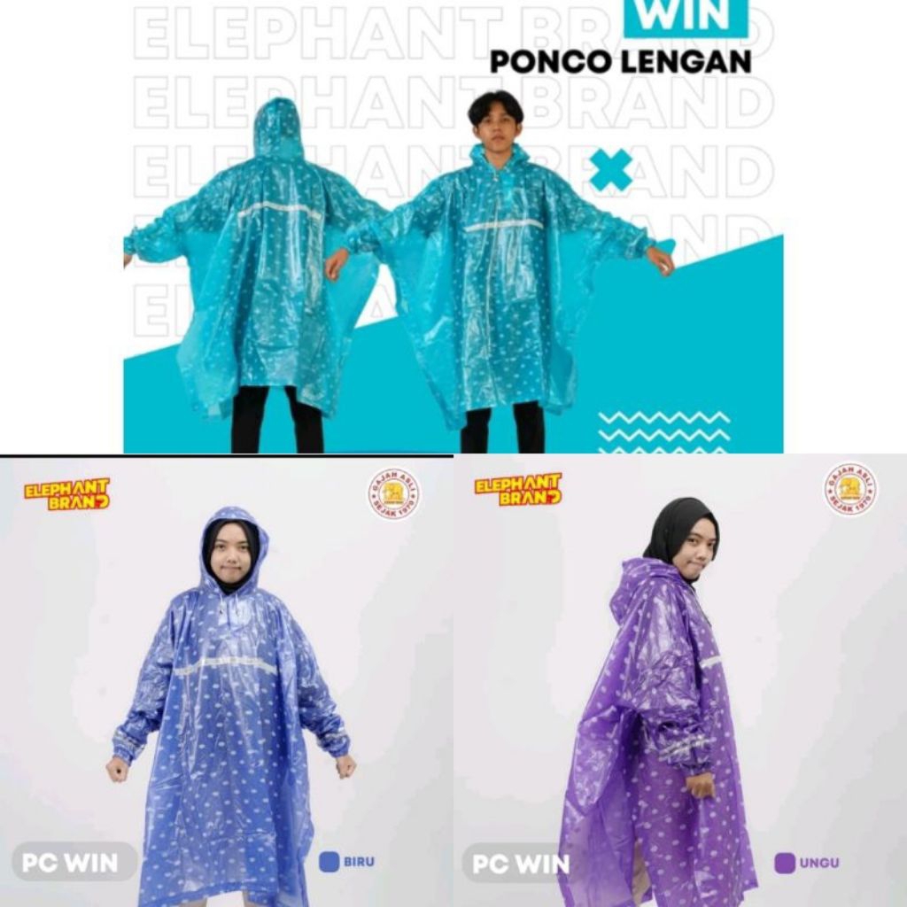 JAS HUJAN POLKADOT PONCO LENGAN ELEPHANT BRAND // JAS HUJAN TEBAL PREMIUM