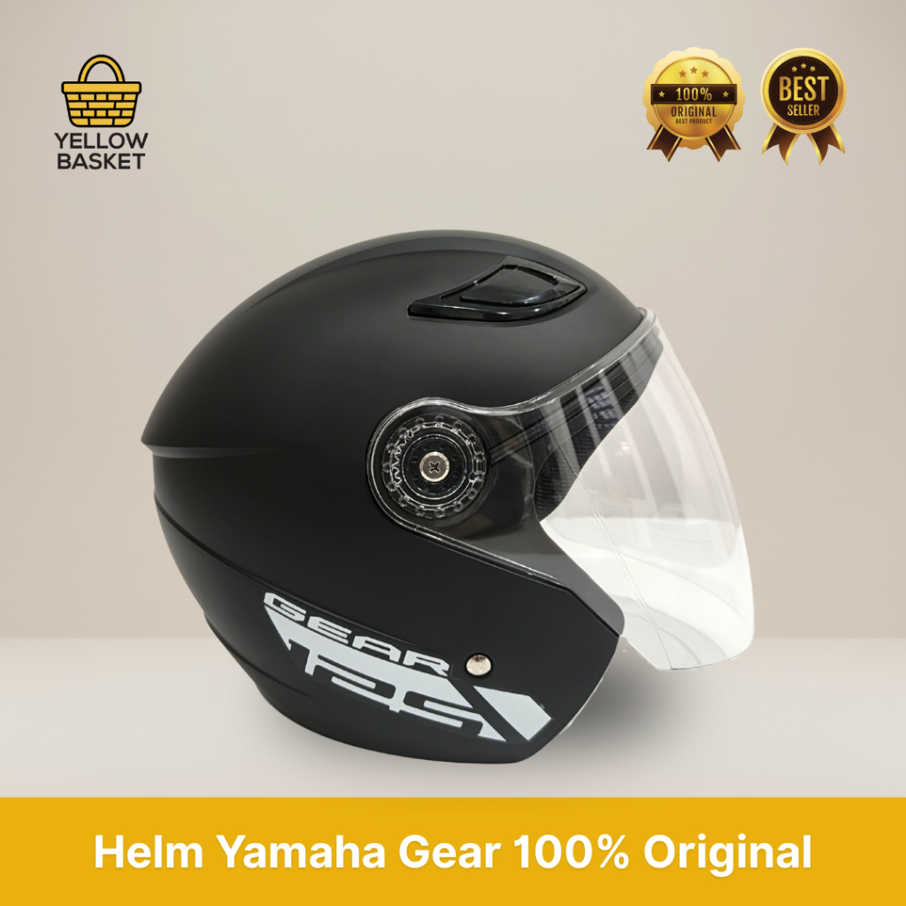 Helm Yamaha Gear Half Face - Warna Hitam Doff