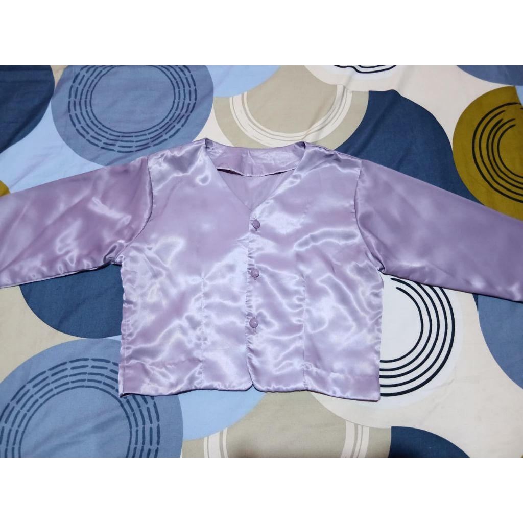 blouse satin premium - atasan lengan wanita panjang