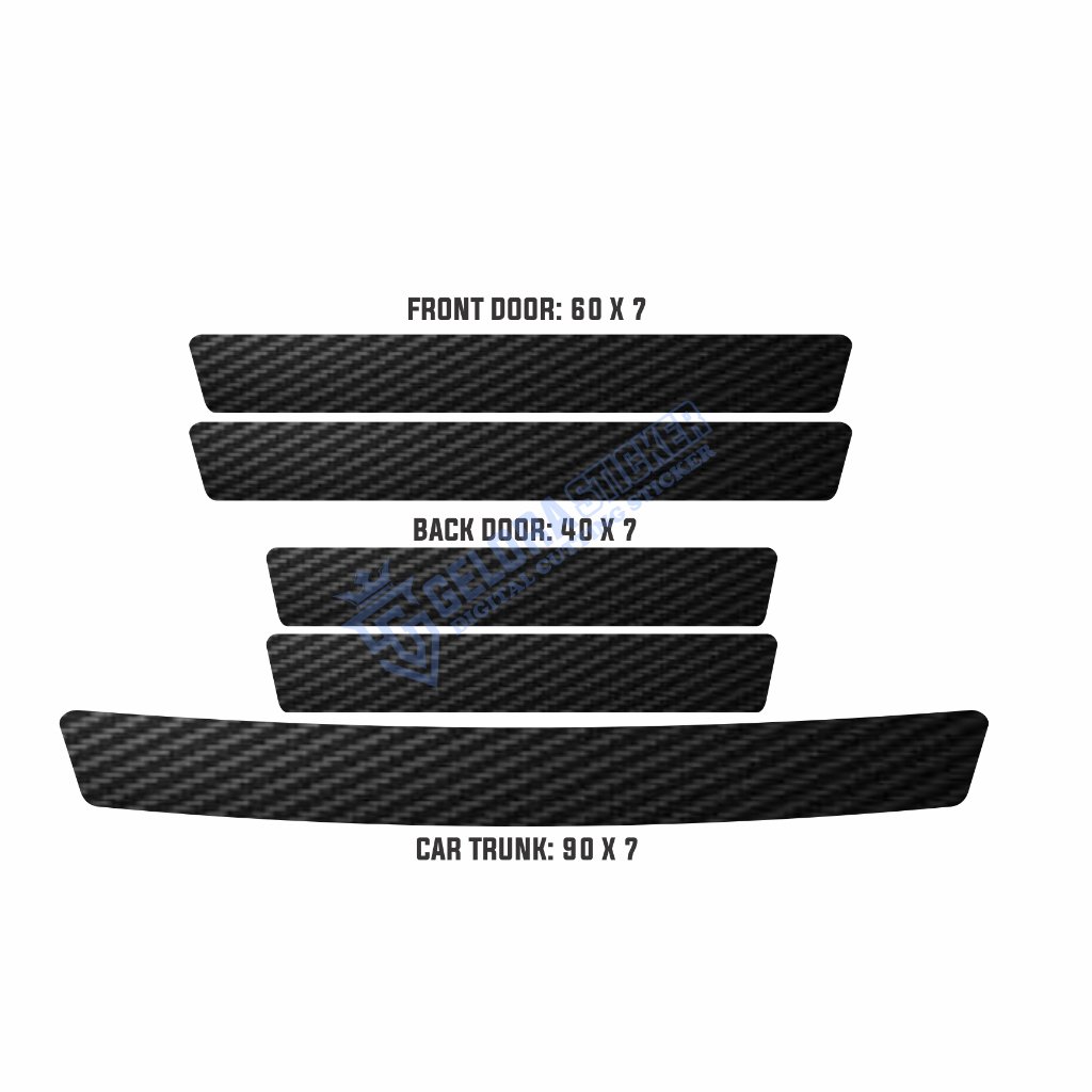 HARGA PROMO 9PCS Sticker Pelindung Sill Plate Stiker Pelindung Pijakan Lantai Pintu Mobil POLOS
