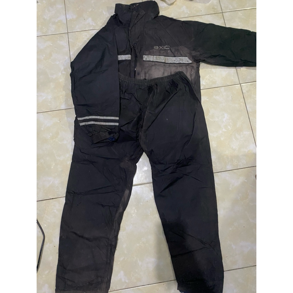 Jas Hujan Axio original bekas second taslan raincoat