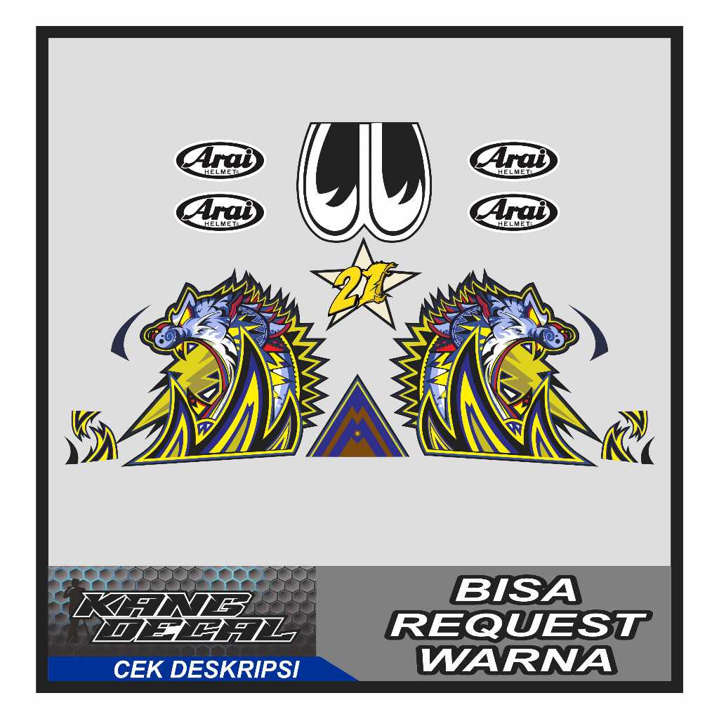 Water Decal / Stiker Decal Helm Motif NAKASUGA 4