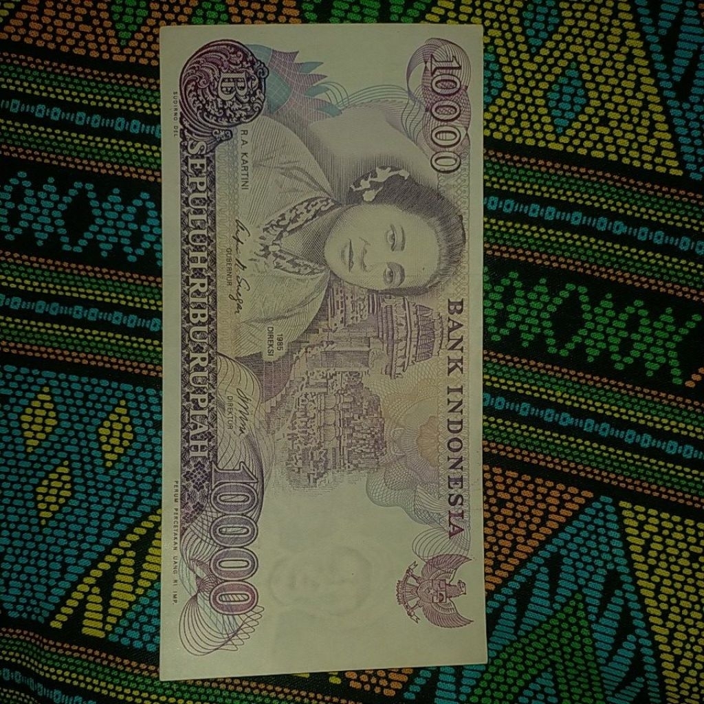uang kertas kuno indonesia 10.000 kartini