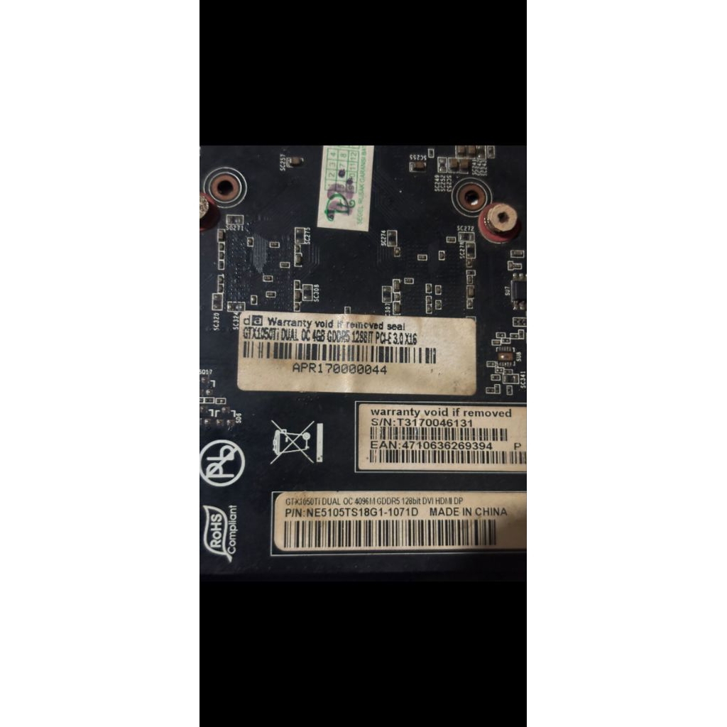 GTX 1050ti 4GB mulus cuyyy (Bekas)