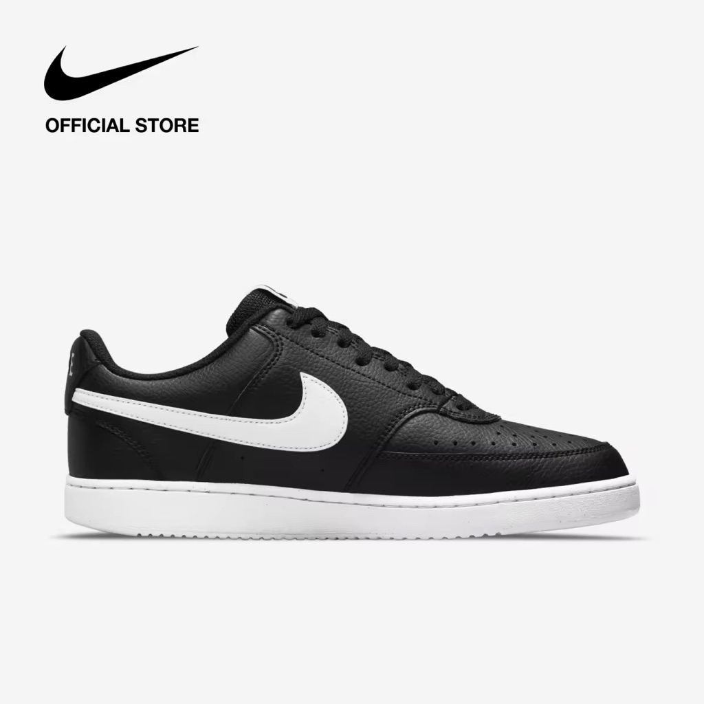 Sepatu Sneakers Pria Nike Court Vision Low Black White Original 1000% (RESMI STORE)