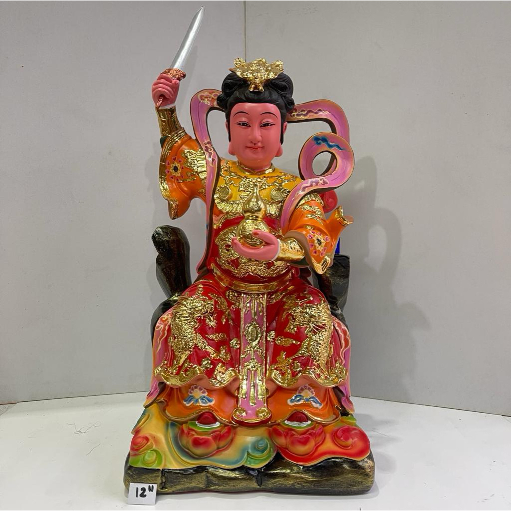 patung dewa Jiu tian xuan ni /  kiu tian 12in fiber