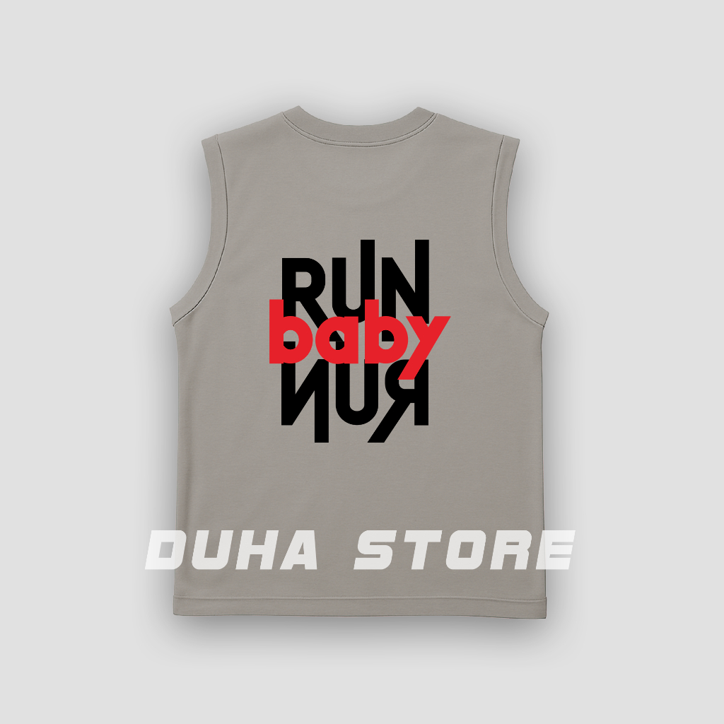 Jersey Run Baby Run Duha Sportwear Singlet Sport Olahraga Lari Pria Wanita
