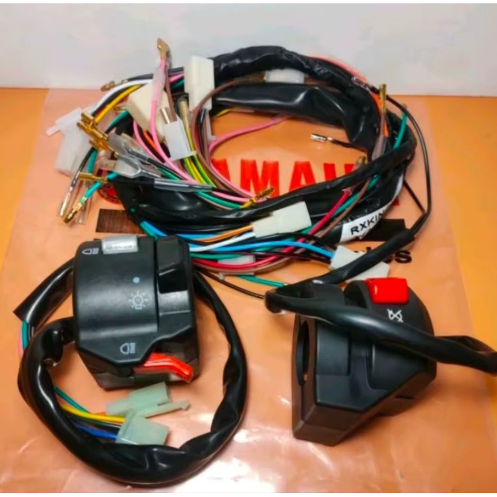 PAKETAN KABEL BODY RX KING NEW YAMAHA PLUS SAKLAR KIRI SET ON OFF LAMPU SEIN MOTOR RXKING NEW  DAN S