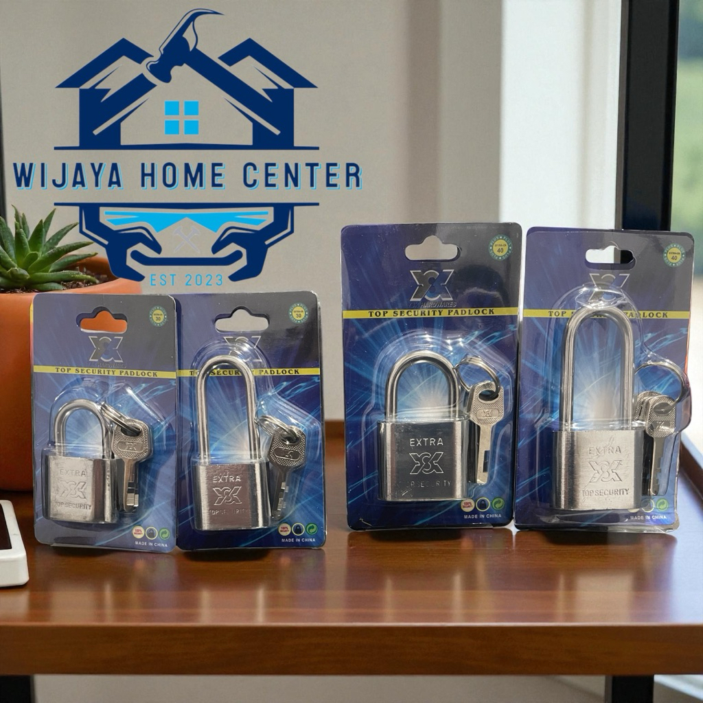 Gembok Pintu Gudang Rumah Pagar Bulat dan Chrome Putih YSK Leher Panjang Pendek 30mm 40mm