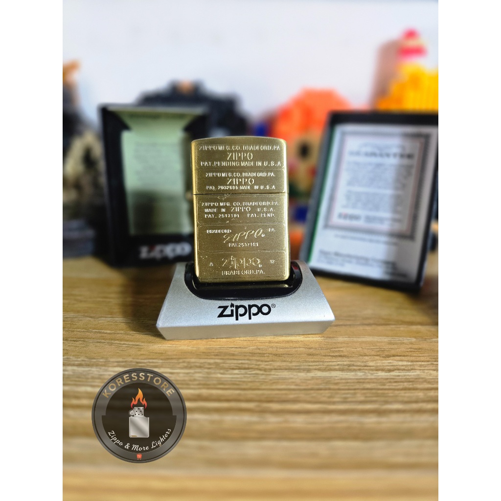 ZIPPO ORIGINAL FONT GOLD "ARMOR CASE " EDITION MADE IN USA