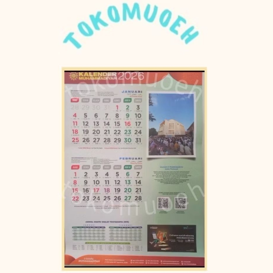 KALENDER MUHAMMADIYAH 2026 Murah, Asli 100%