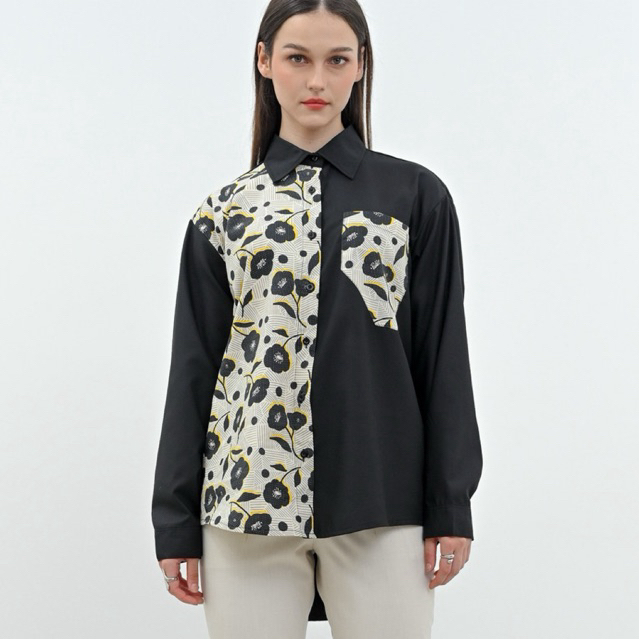 DAWNBLISSCO | kemeja wanita lengan panjang | baju kemeja wanita kekinian | RUNA Shirt Motif