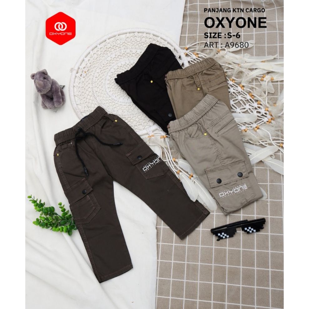 OXYONE A-9680 CELANA PANJANG KATUN CARGO ANAK COWOK PREMIUM (MOCCA-ABU-HITAM-TAUPE)