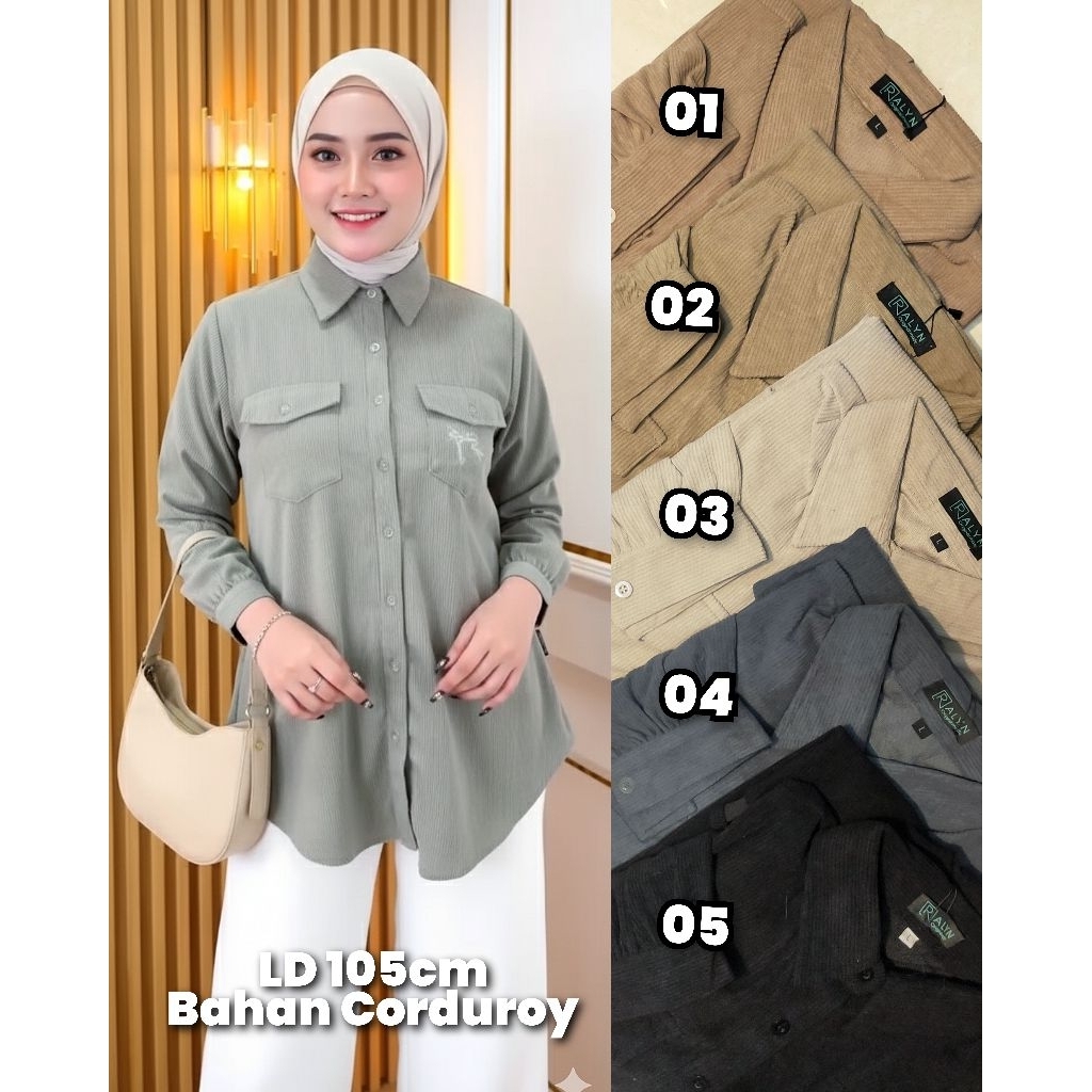 Blouse Corduroy premium kemeja wanita atasan lengan panjang | Baju Cewek | Blouse polos |  bengaline