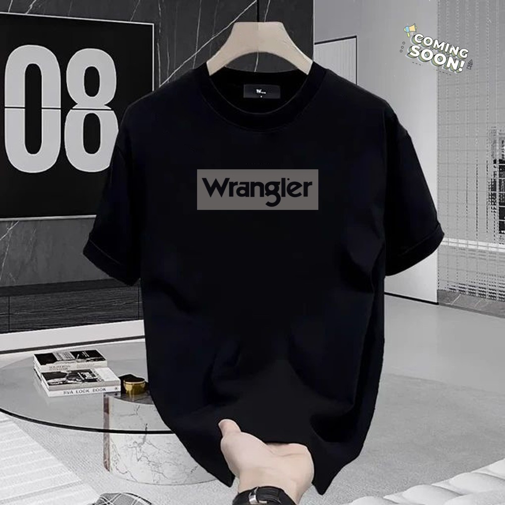 COD Kaos Wrangler Hitam Desain Minimalis Fashionable Kaos OblongHitam Modis Klasik