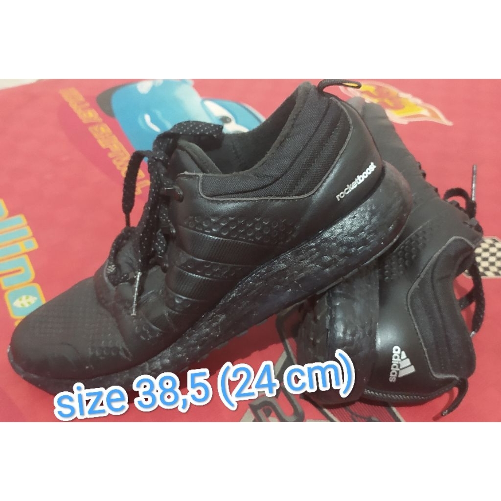 sepatu second full black size 38,5 (24cm)