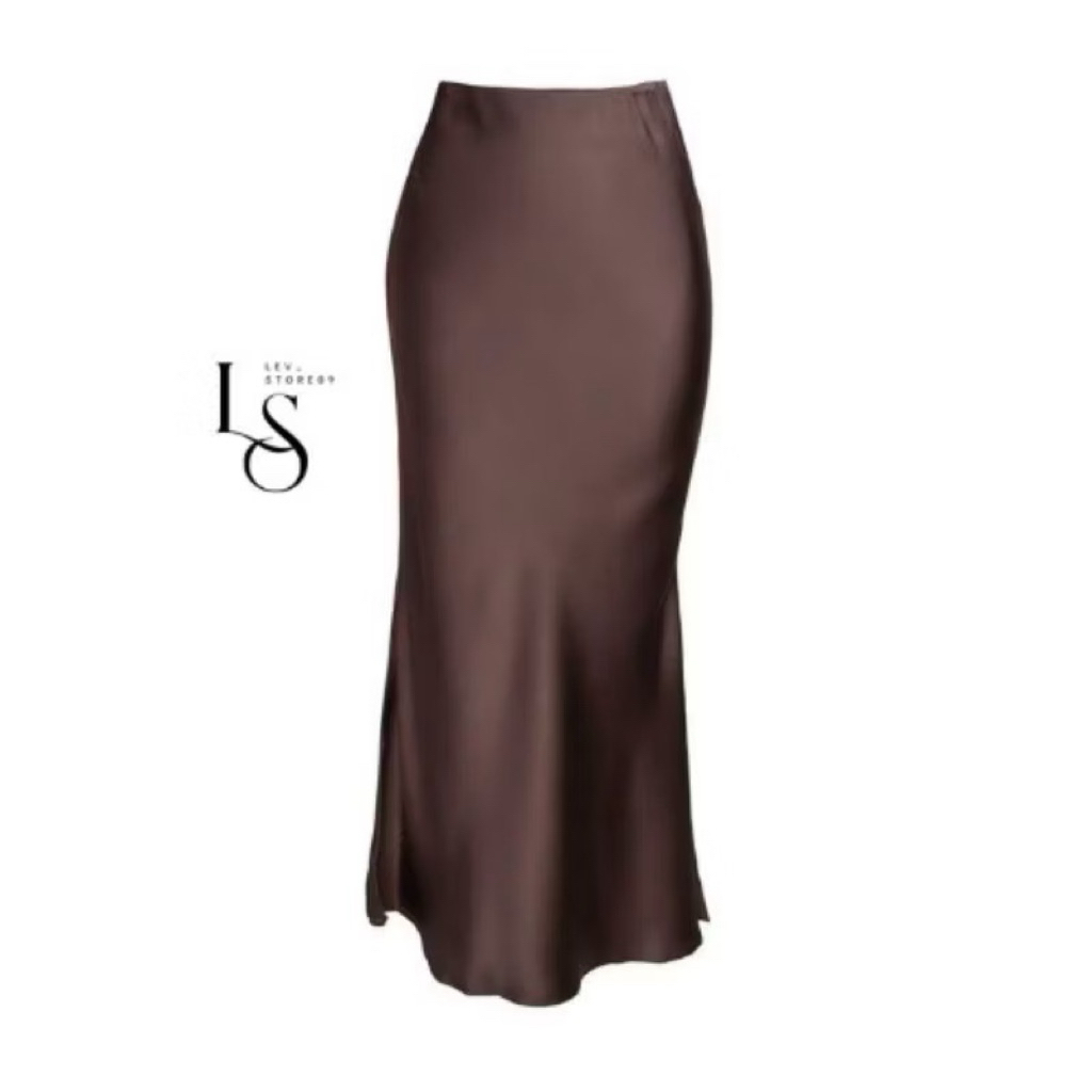 Preloved Rok Satin Mahagony | Rok Satin Dark Brown