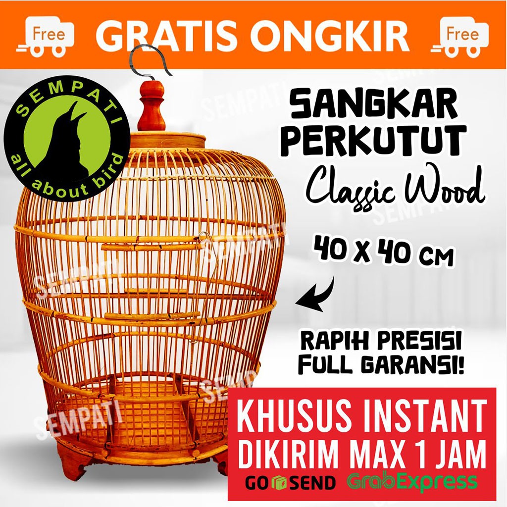 SEMPATI KHUSUS TERKIRIM 1 JAM INSTAN GRAB GOJEK Sangkar Kandang Burung Perkutut Polos Polosan Alusan