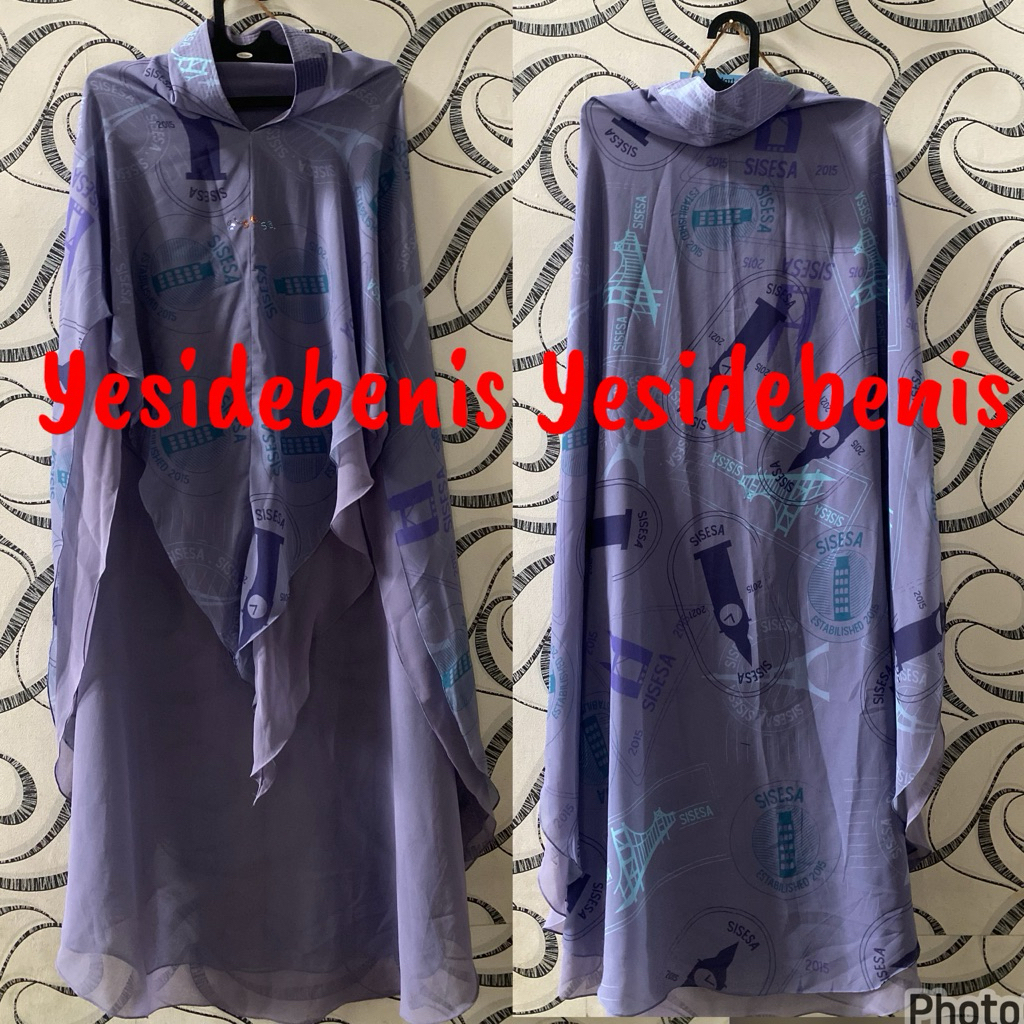 preloved khimar Landmark warna lilac original sisesa