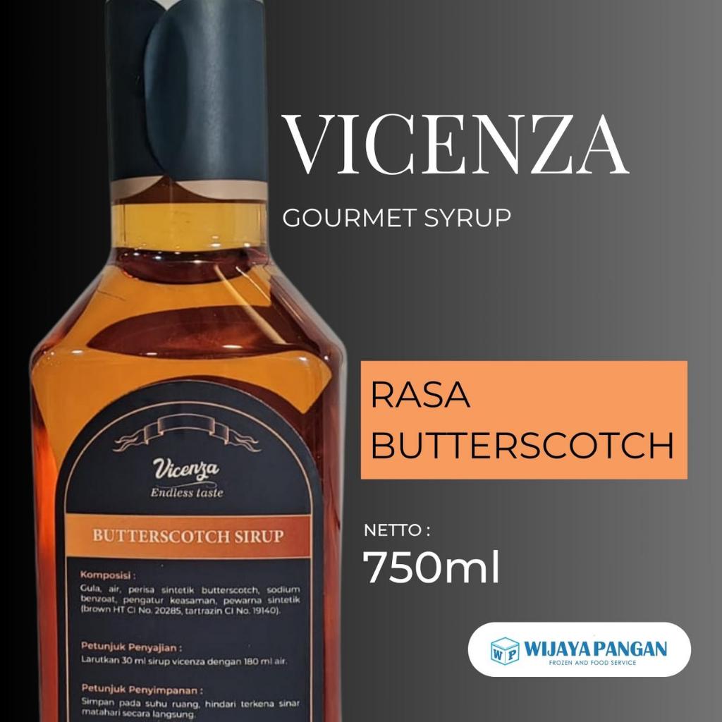 Vicenza Gourmet Syrup Sirup Minuman RASA  BUTTERSCOTCH 750ml MURAH HALAL PREMIUM