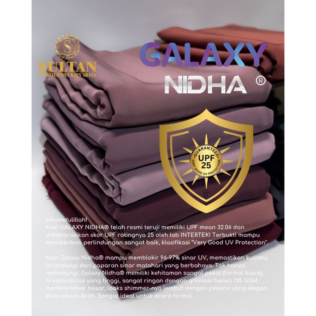 KAIN GALAXY NIDA SULTAN POLOS  50 CM