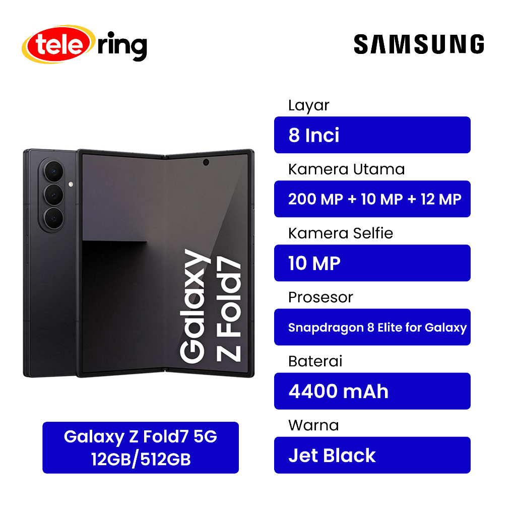 Samsung Galaxy Z Fold7 12/512GB - | Hp Lipat AI | Kamera 200MP