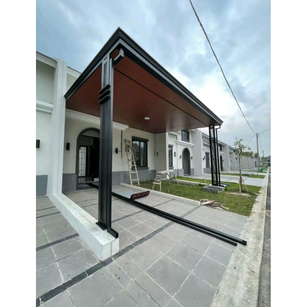 kanopi holo galvanis 4x6 kardoba + plafon pvc dan talang air All in