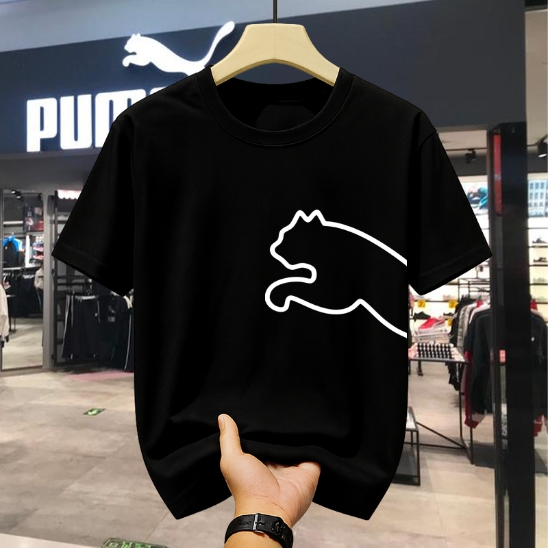 PUMA Kaos Pria Logo Kucing Melompat Fashion T-shirt Simple Original Official