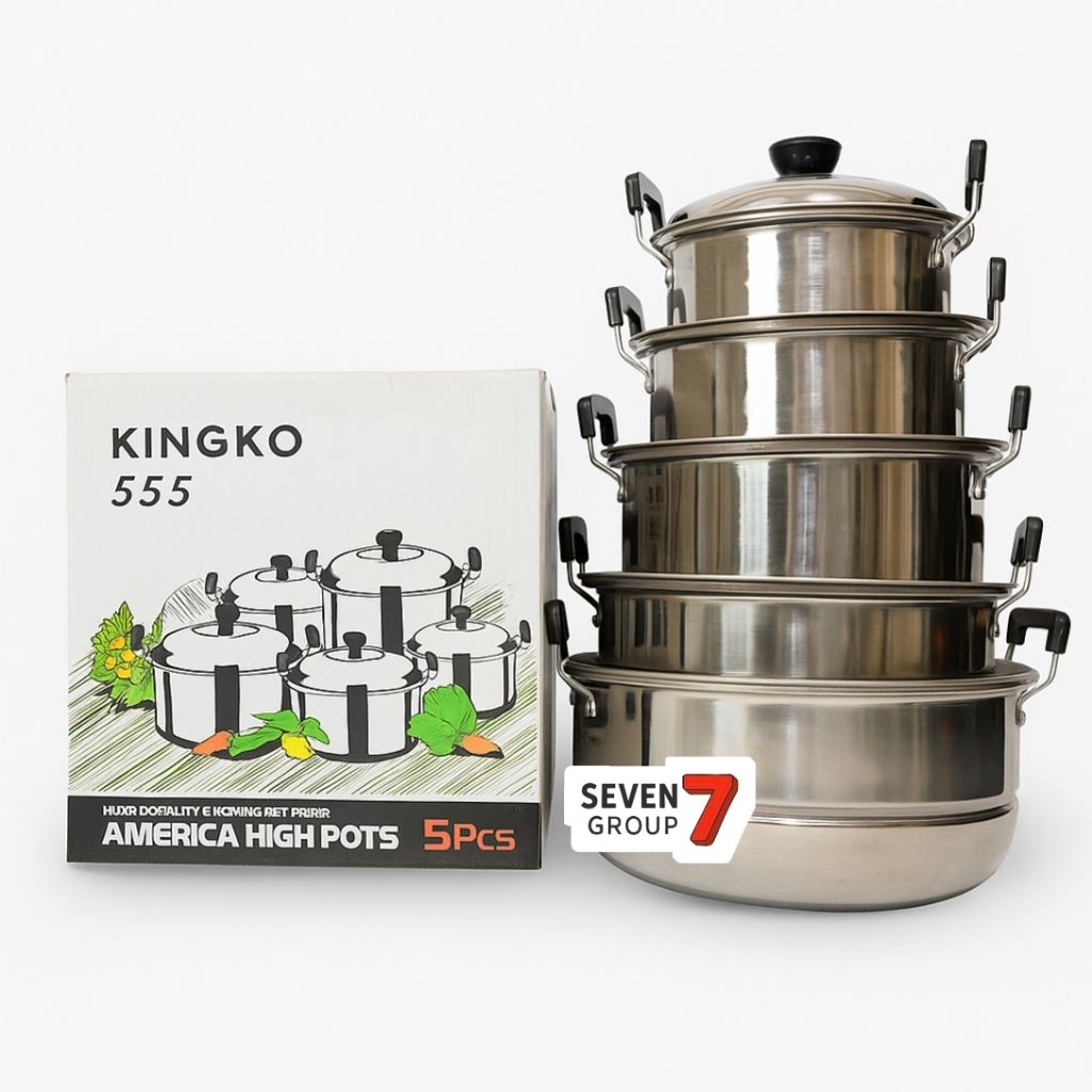 Panci Set 5 Pcs Stainless Steel 555 - Kingko Product