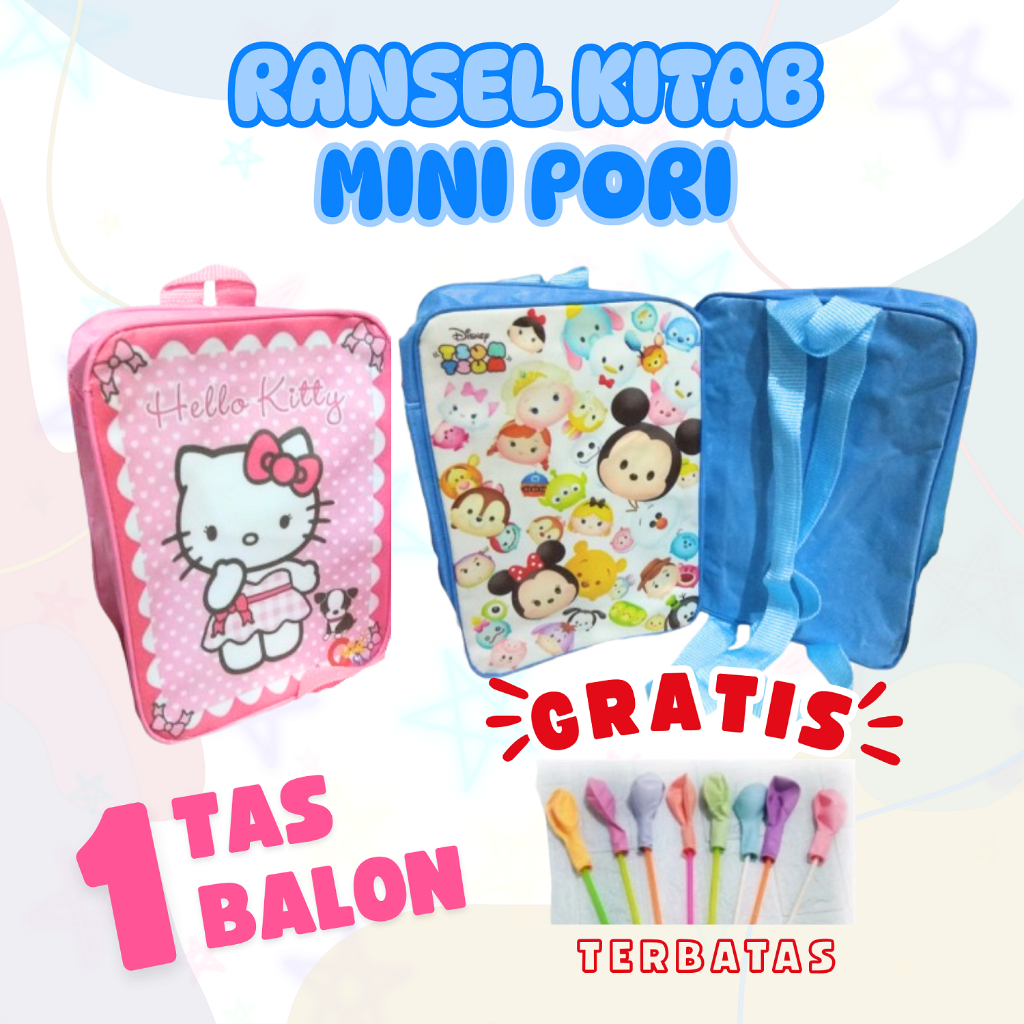 RANSEL KITAB MINI PORI Tas souvenir ulang tahun anak goodie bag goody ultah