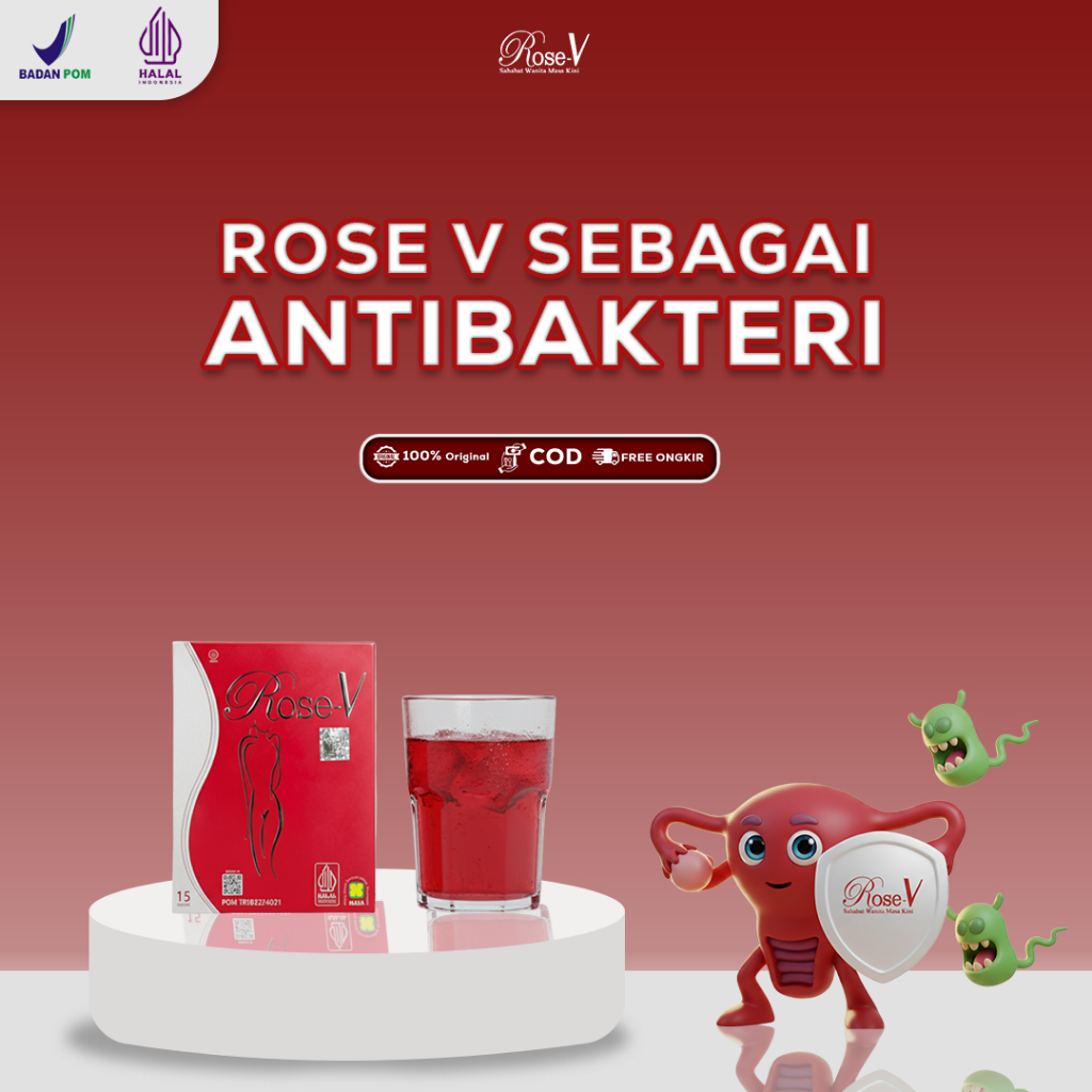Obat Gatal Miss V ROSE V - Antibakteri Antijamur Kuat & Menutup Luka | 1 Box 15 Sachet Original BPOM