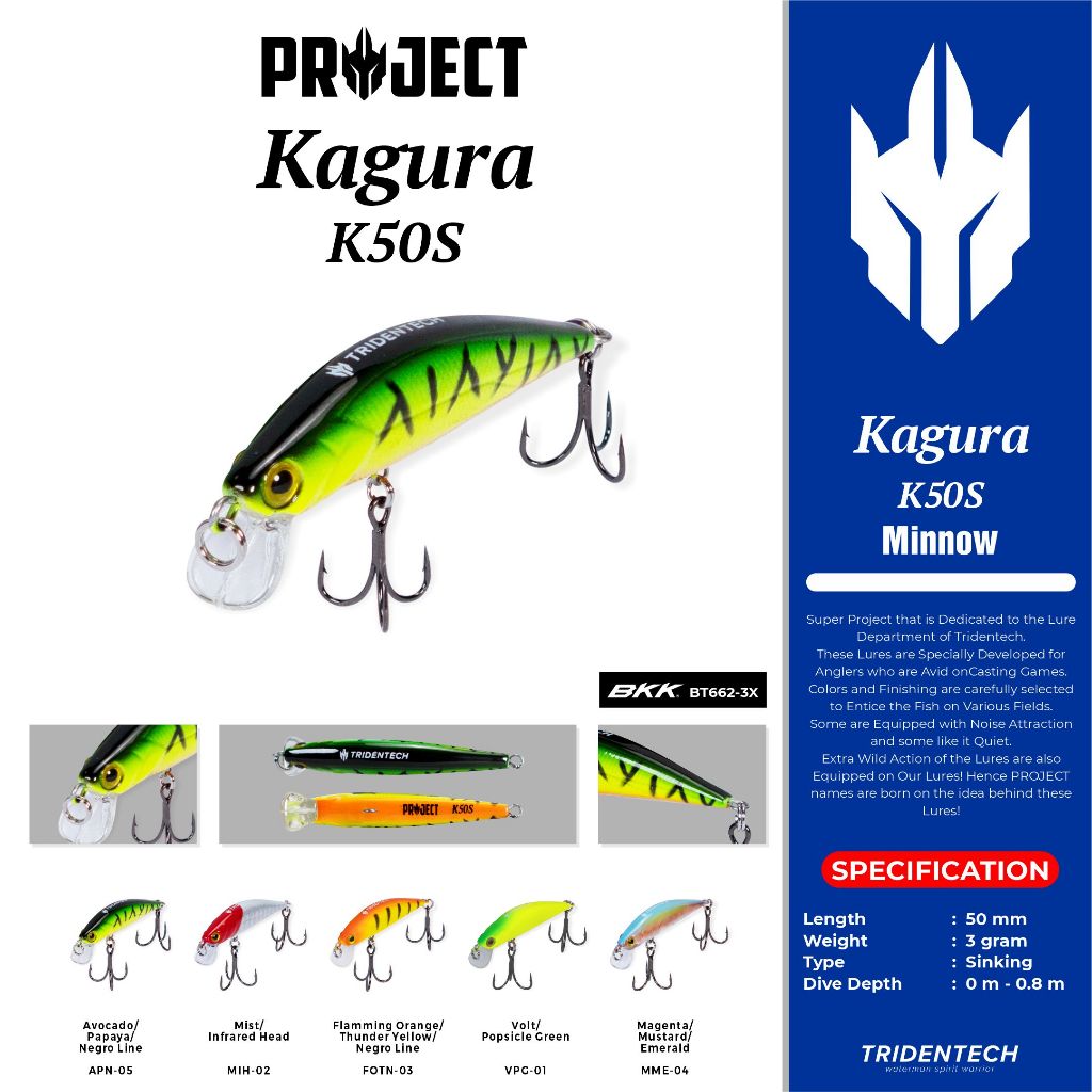 Tridentech Minnow Kagura Project - Minnow Sinking Lure Umpan Pancing