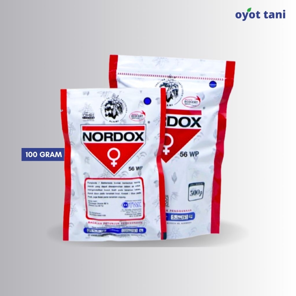 Nordox 56WP 100 gram (Original) | Fungisida/Bakterisida Bahan Aktif Tembaga Oksida (Copper Oxide) 56