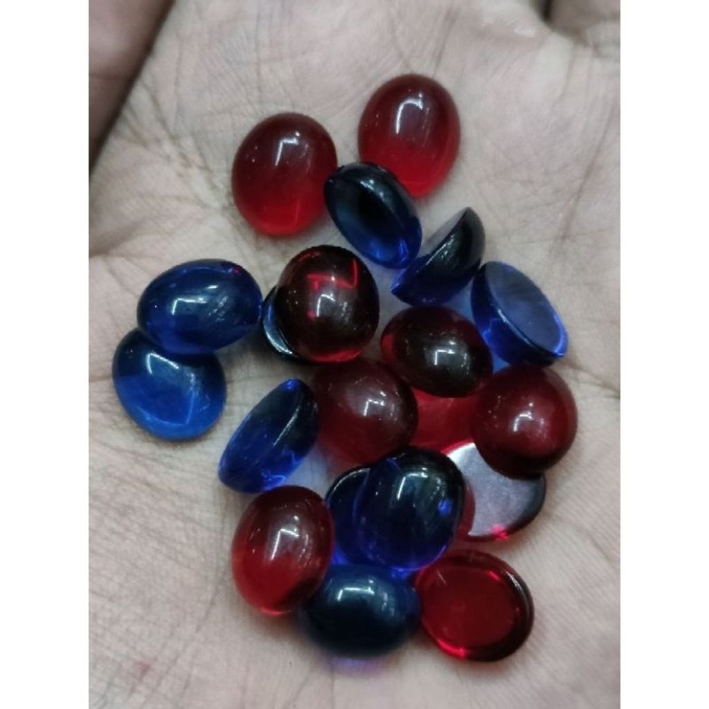 batu akik permata merah siem delima dan king safir 12x10 mm