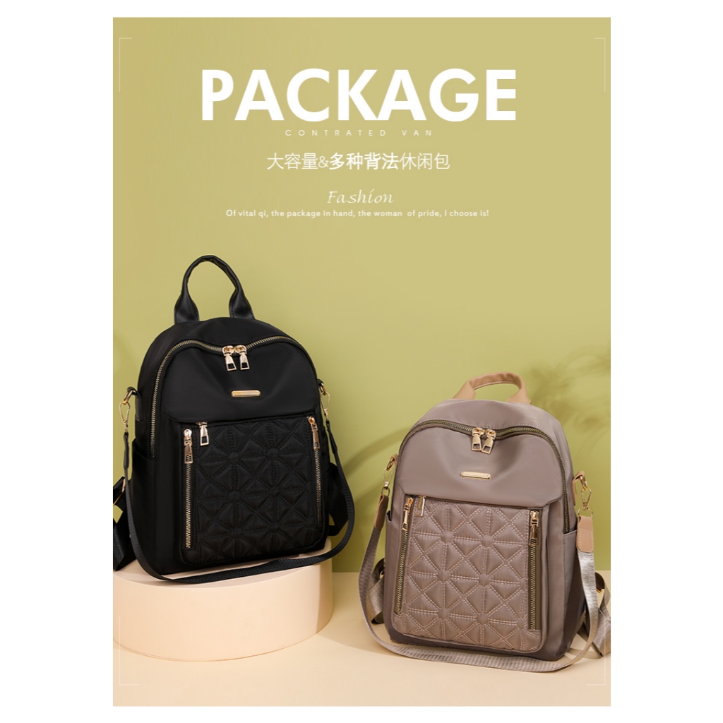 Tas Ransel Wanita Terbaru 2025 Tas Ransel Wanita Bahan Nilon Ransel Sekolah Kekinian Masuk Laptop