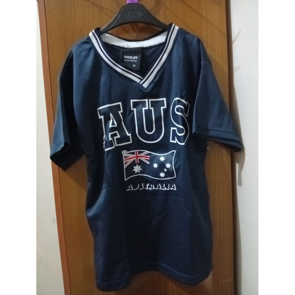 Kaos Jersey anak - Australia Shirt Kids Jersey Navy Short Sleeves Shirt V-Neck AUSTRALIA
