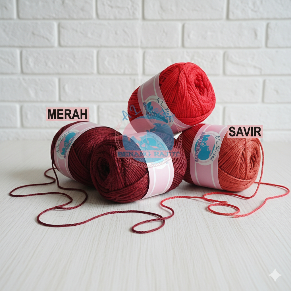 ALRAFAH -  BENANG RAJUT SERI MERAH (PILIH WARNA)