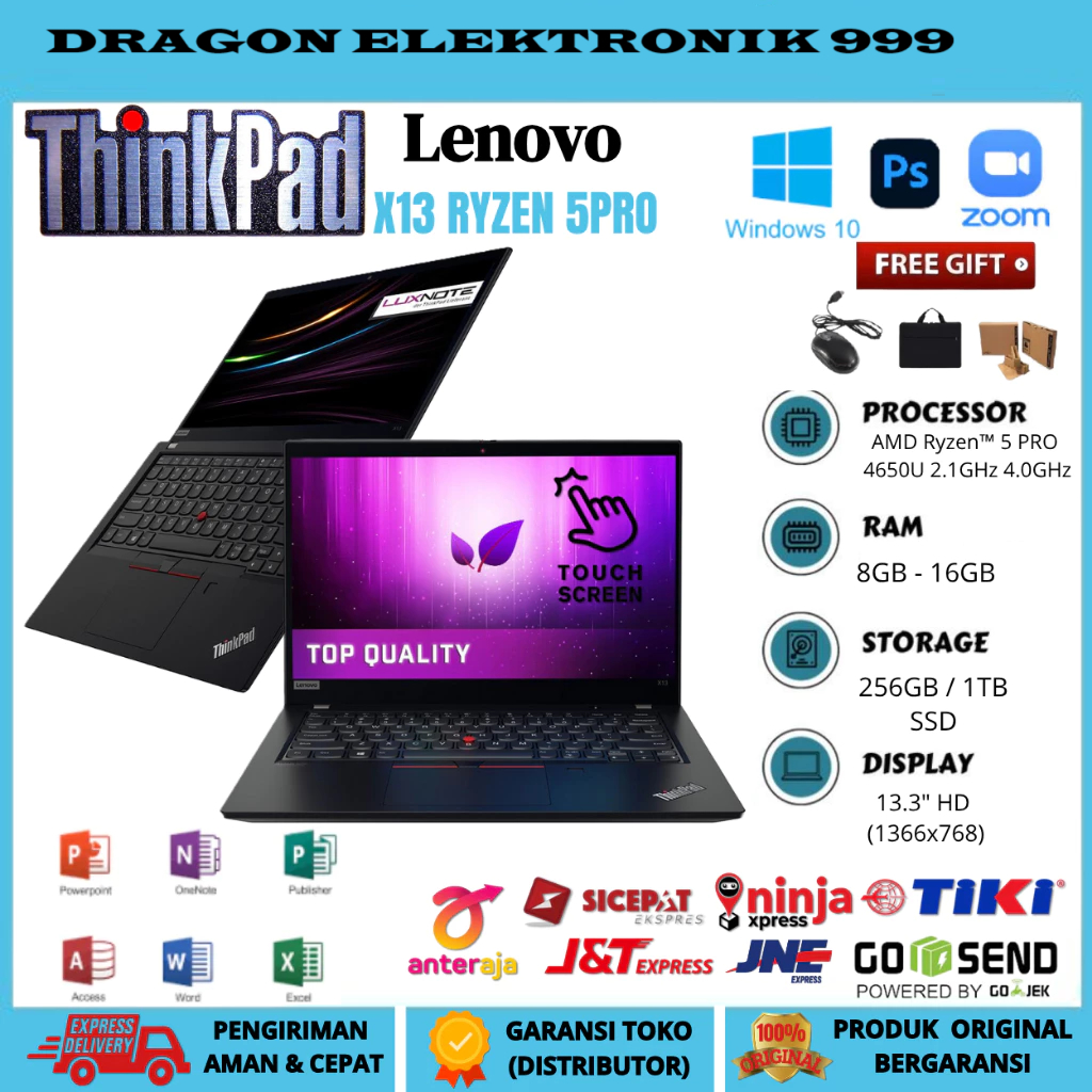 Laptop Lenovo Thinkpad Series Ryzen 7pro T14 GEN2 RYZEN7 PRO TOUCHSCREEN RAM 32GB/1TB SSD FREE TAS &