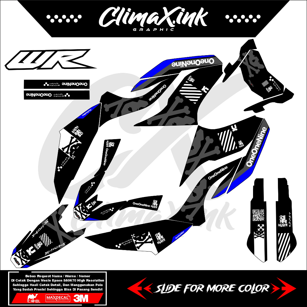 Decal WR155 Full Body Variasi Decal WR Supermoto Aksesoris Stiker Dekal Motor Yamaha WR 155 R