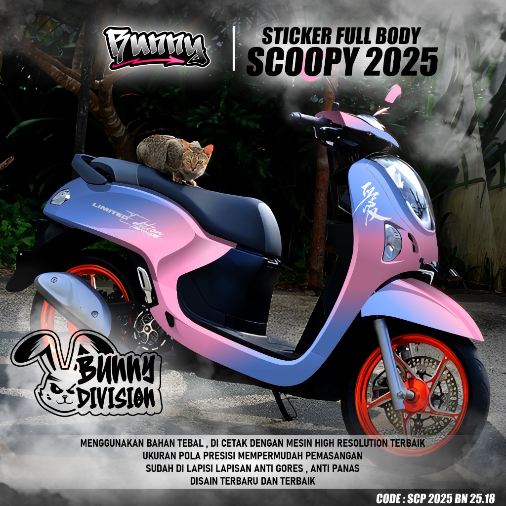 (COD) TERBARU Decal Sticker Motor Honda Scoopy Tahun 2025 Full body - Stiker Skotlet Modifikasi Vari