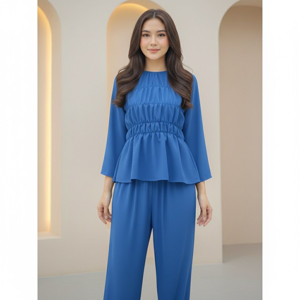 NEW - BASMA SET SMOKE CRINKLE AIRFLOW LD 110 // ONE SET POLOS // SETELAN SMOKE WANITA // SET WANITA 