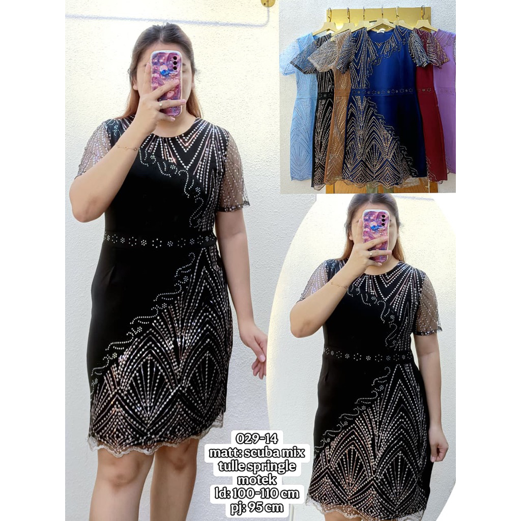 DRESS SCUBA KOMBINASI BRUKAT/DRESS BRUKAT PREMIUM/DRESS TERBARU