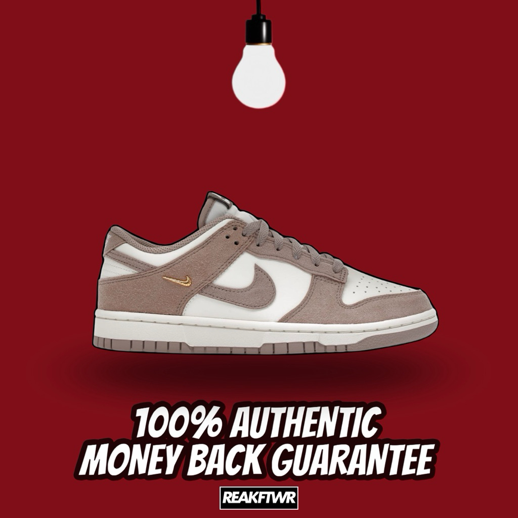 Nike Dunk Low Malt Gold Mini Swoosh 100% Authentic [IB4417-105]