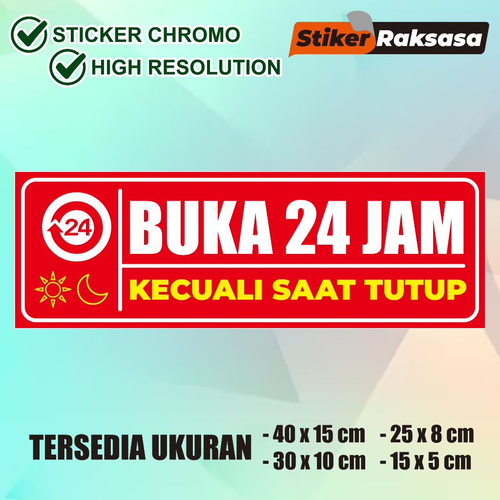 Stiker Toko | Warung "BUKA 24 JAM" | Warung Madura
