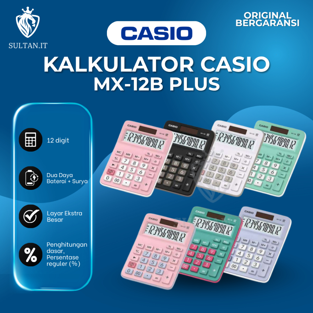 Kalkulator Casio MX 12B Desktop Calculator Mini Original 12 Digit