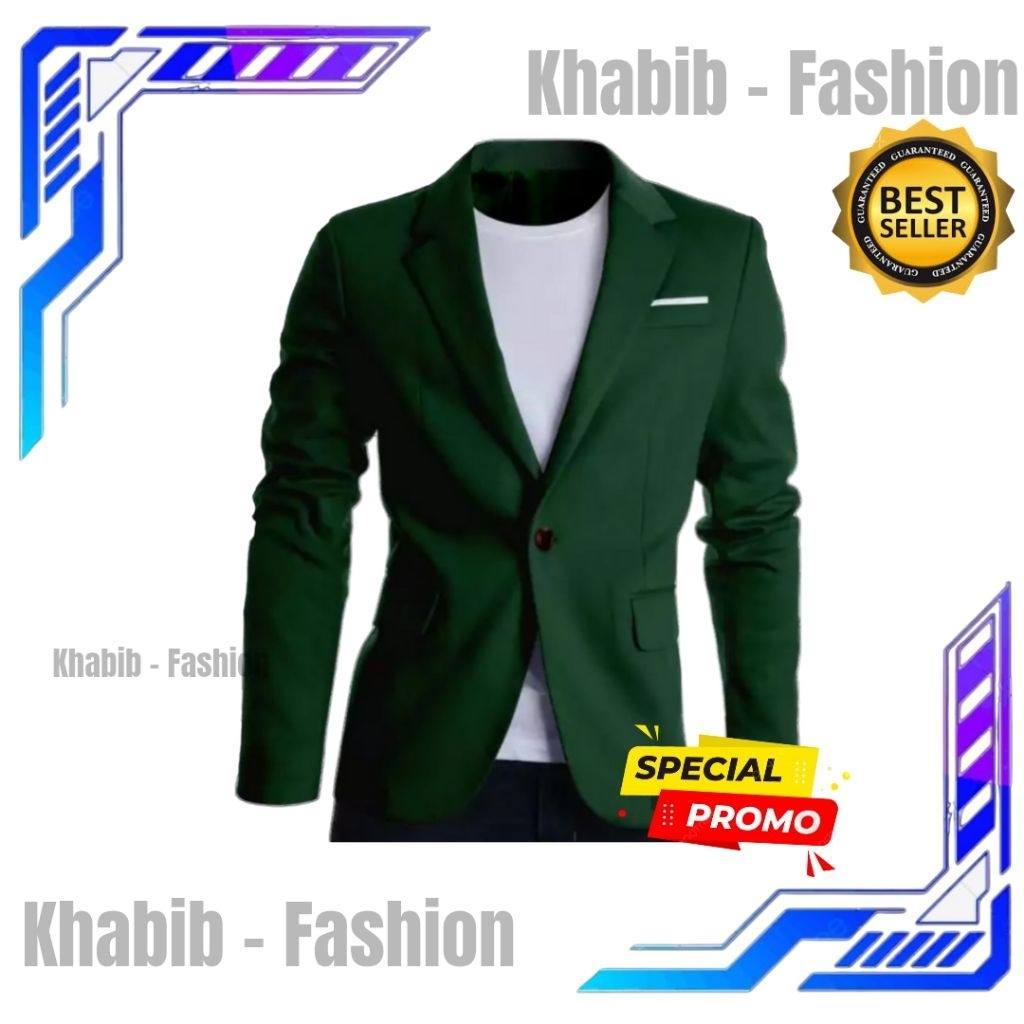 JAS FORMAL / JAS RESMI / JAS NIKAH / JAS ALMAMATER / JAS WISUDA / JAS BLAZER PRIA WARNA HIJAU TUA / 