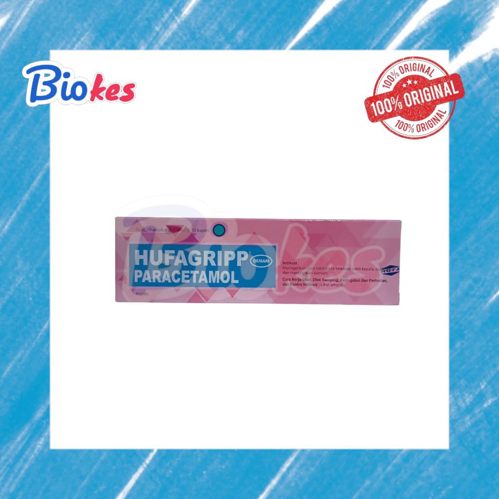 HUFAGRIP PARACETAMOL TABLET PERBOX obat pereda demam