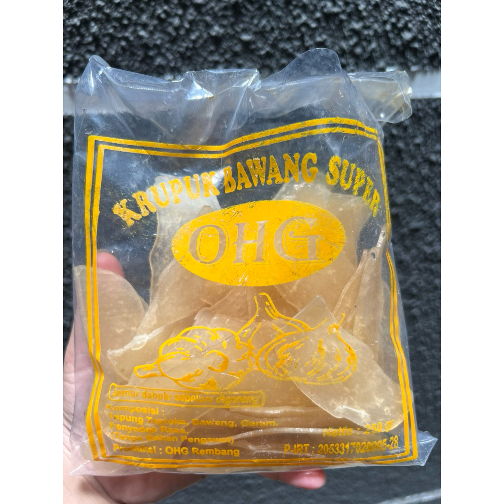 Krupuk Bawang Mentah Kemasan 1/4 kg